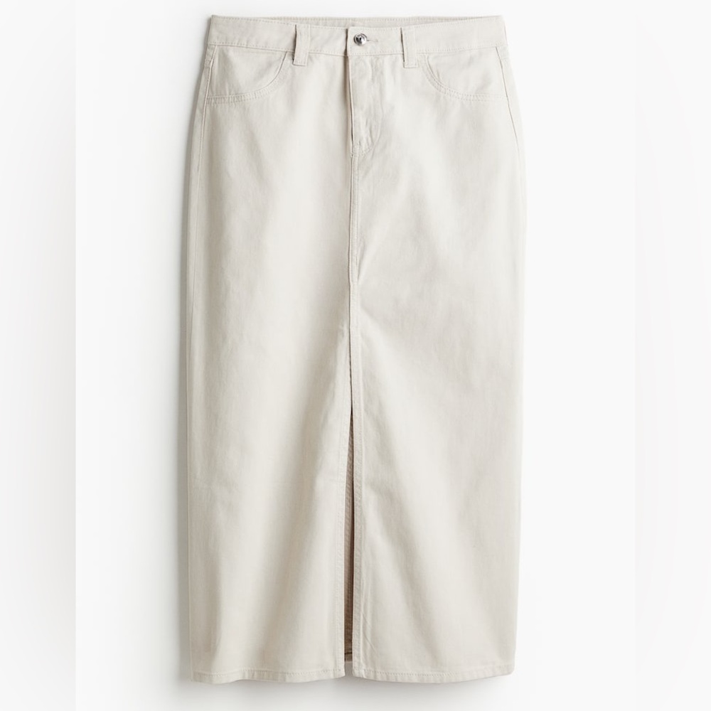 3 for $30👖 H&M Straight khaki  / cream Denim Skirt | Sz 32